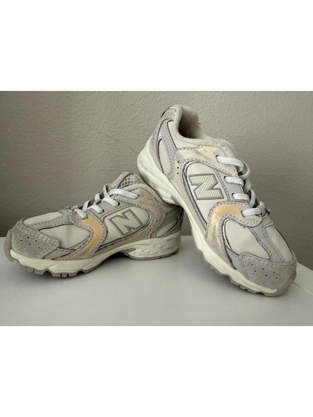 New Balance 530 Running Shoes Kids Size 9 US IZ530KE Gray Beige Athletic Sneaker